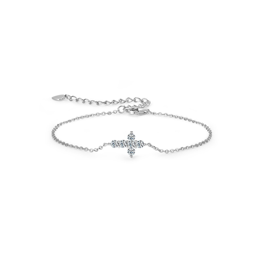 Moissanite Cross Bracelet