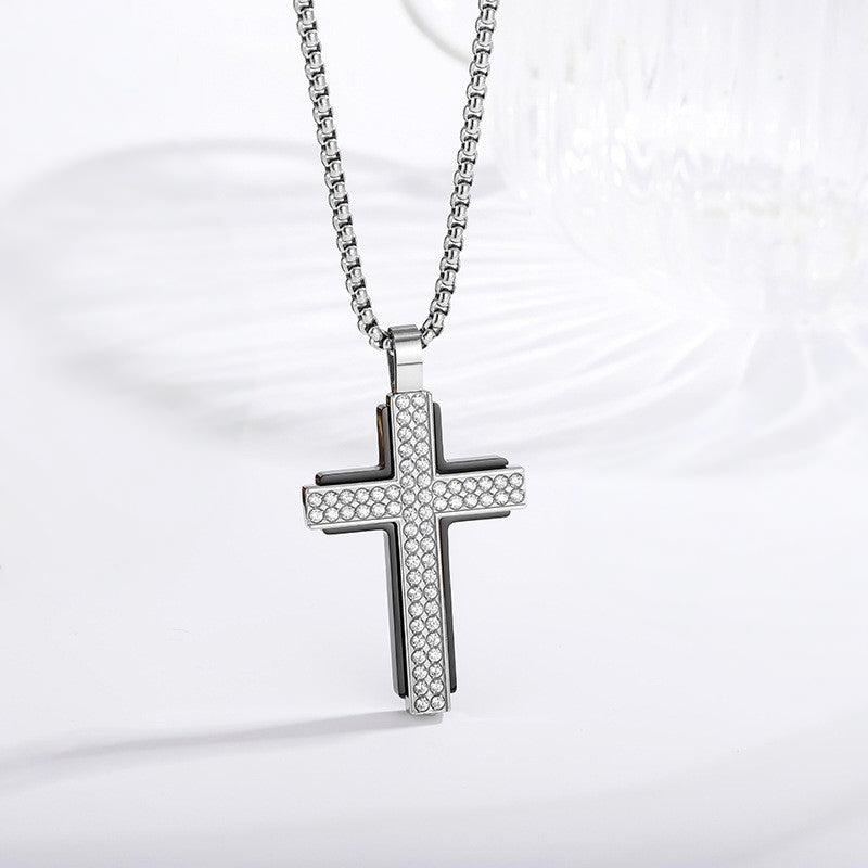 Iced Out Cross Necklace - detail view 6