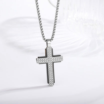 Iced Out Cross Necklace - detail view 6