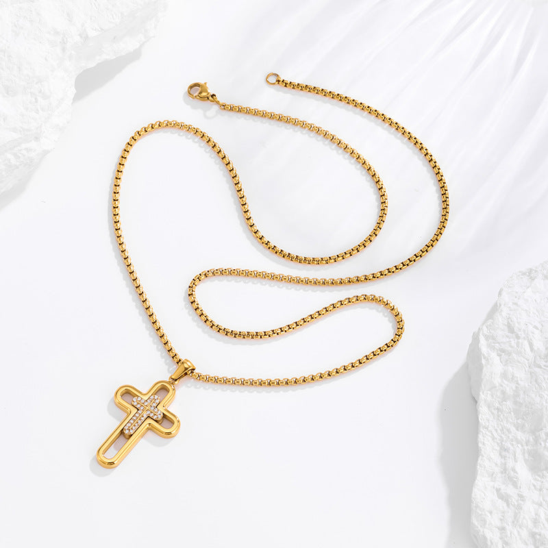 Vintage Layered Cross Necklace