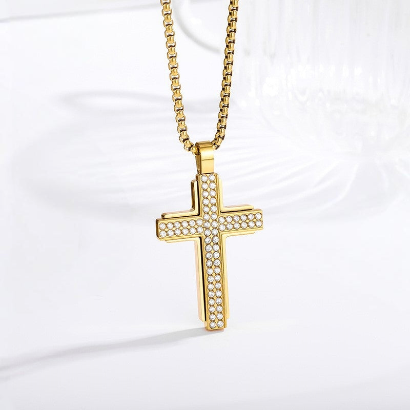 Iced Out Cross Necklace - detail view 9