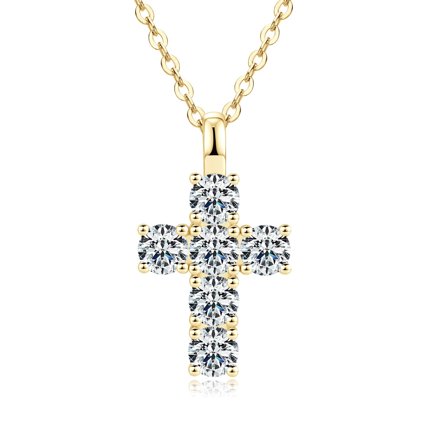 Classic Moissanite Cross Necklace