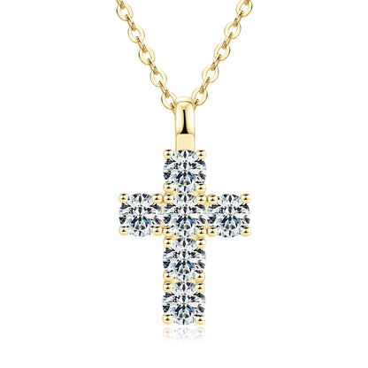 Classic Moissanite Cross Necklace