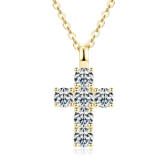 Classic Moissanite Cross Necklace