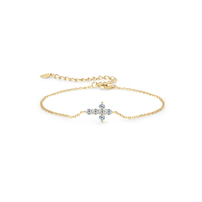 Moissanite Cross Bracelet