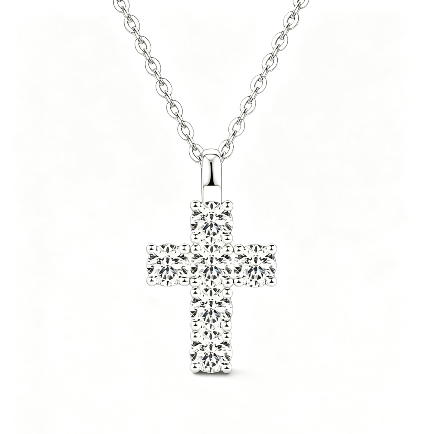 Classic Moissanite Cross Necklace