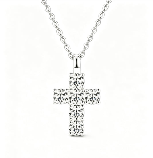 Classic Moissanite Cross Necklace