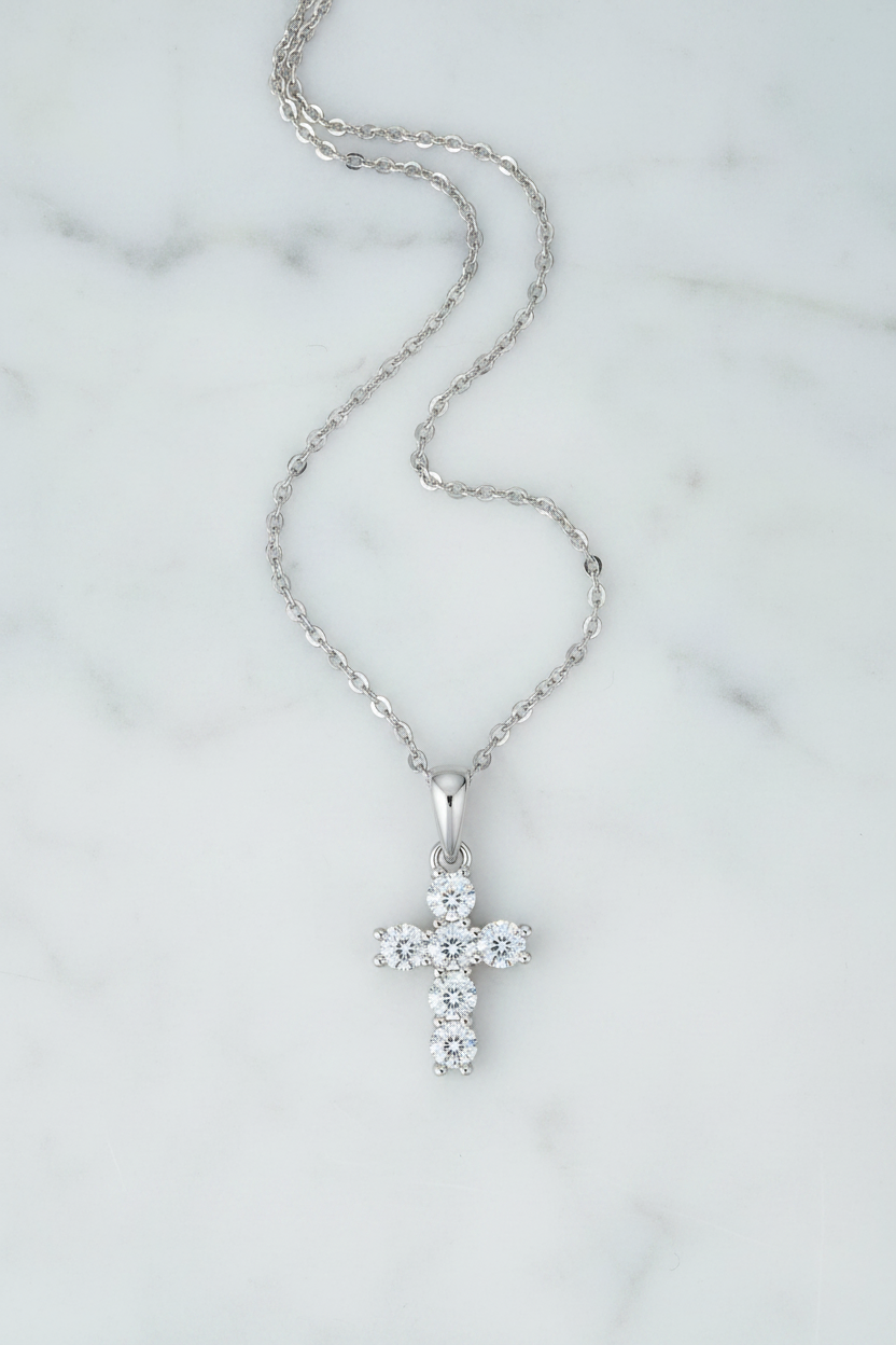 Moissanite Cross Necklace