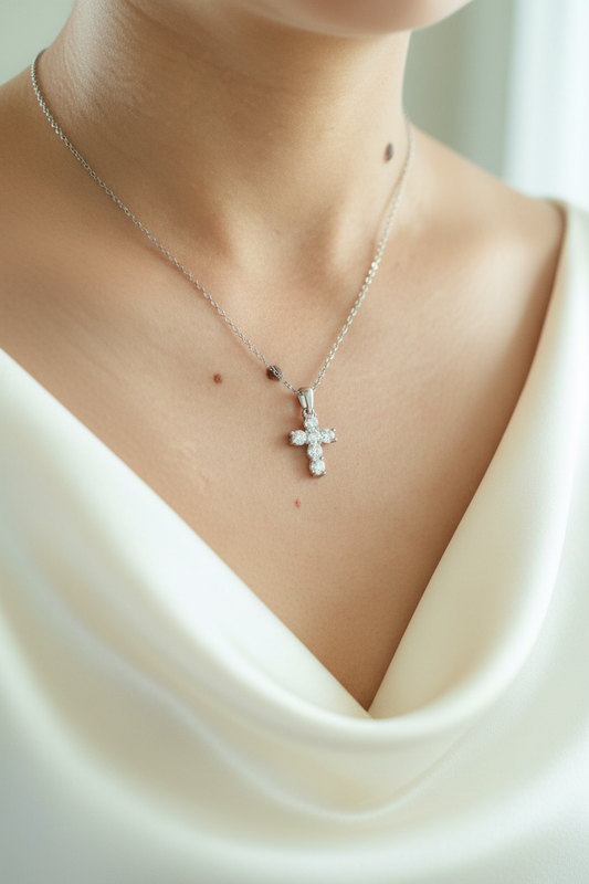 Moissanite Cross Necklace