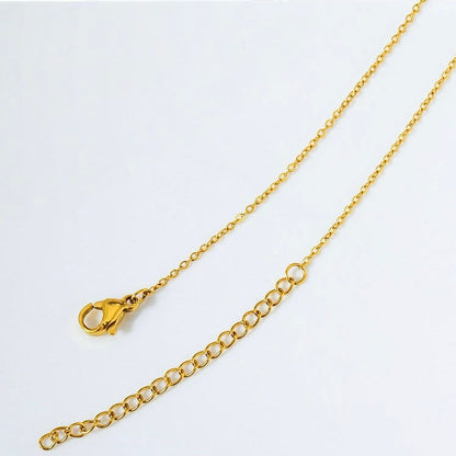 Gold chain extender detail of Zircon Clover Flower Necklace — Cross of Grace