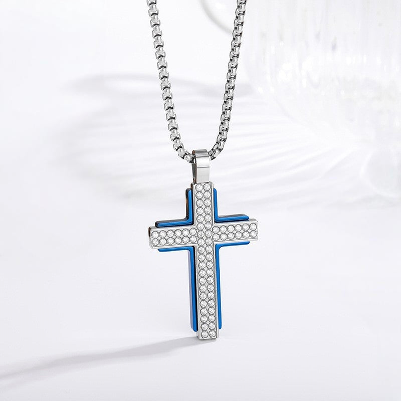 Iced Out Cross Necklace - detail view 5