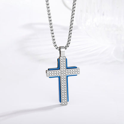 Iced Out Cross Necklace - detail view 5