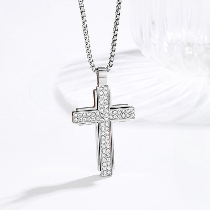 Iced Out Cross Necklace - detail view 8