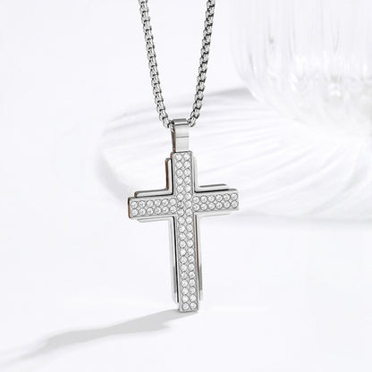 Iced Out Cross Necklace - detail view 8