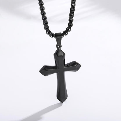 Men's bold cross necklace lifestyle 