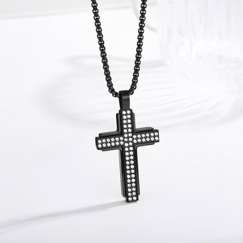 Iced Out Cross Necklace - detail view 7