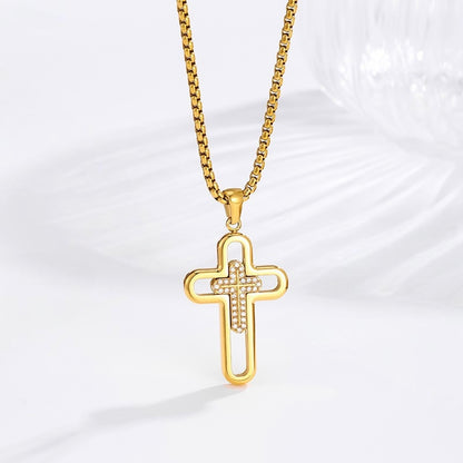 Vintage Layered Cross Necklace