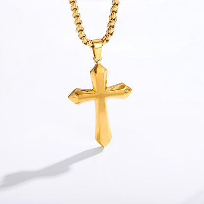 Men's bold cross necklace lifestyle 