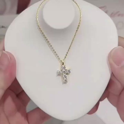 Classic Moissanite Cross Necklace